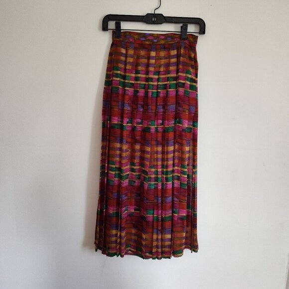 Ellen Tracy Dresses & Skirts - Ladies Petite SZ 2P Ellen Tracy Rust/Green Stripe Silk Skirt